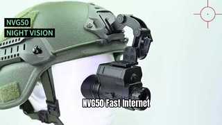 Kacamata Penglihatan Malam Digital NVG502K, Dipasang di Helm untuk Penglihatan Malam Taktis, Berburu, PVS-14